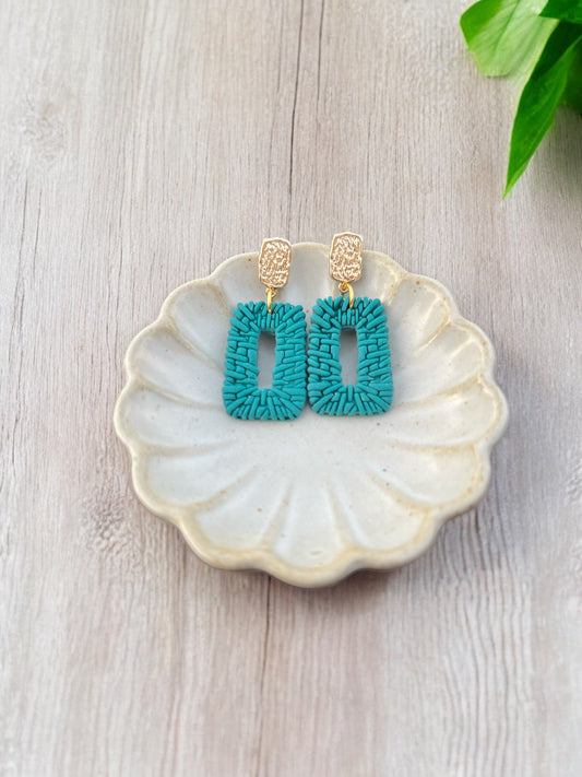 Jade Green Prism Embossed Dangles