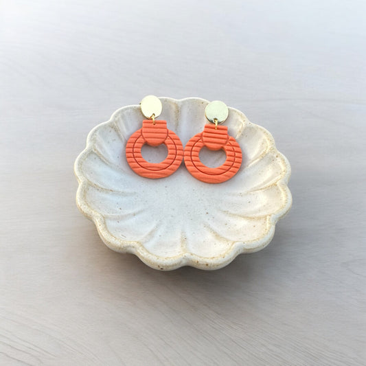 Orange Round Striped Dangles